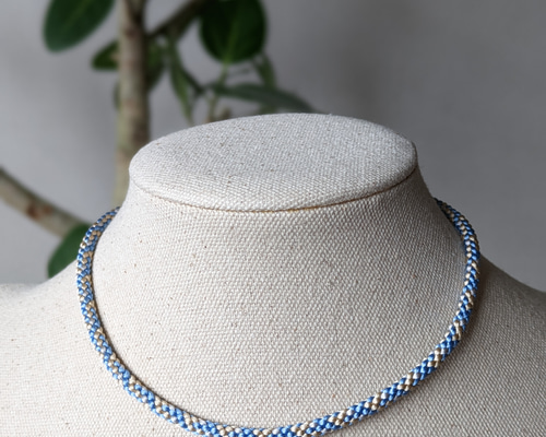 空色シルクの組紐チョーカー チョーカー kotan 通販 17926485