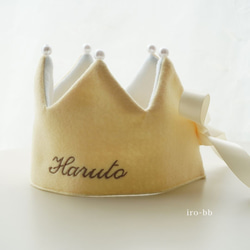 ❁名前入り❁　シンプルクラウン  リバーシブルクラウン ベビークラウン  バースデークラウン  誕生日  ハーフバースデ 2枚目の画像