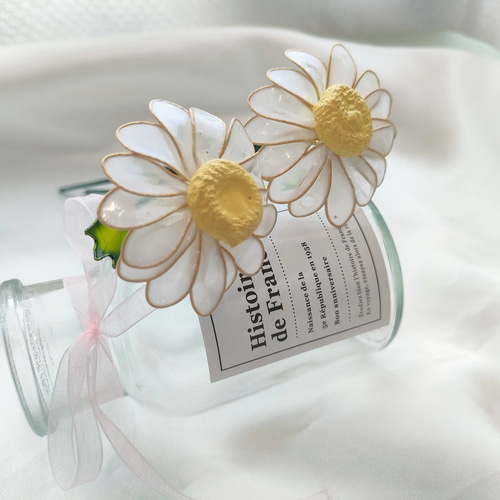 マーガレット 2本 アメリカンフラワー アートフラワー m.m 通販