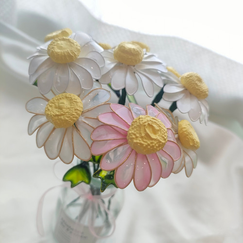 マーガレット 4本 アメリカンフラワー アートフラワー m.m 通販