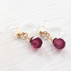 14kgf 可憐な誕生日のピアス☆ピンクトルマリン、パール ピアス