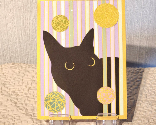 絵画 黒猫 猫の絵 切り絵 黒ニャンコ 猫グッズ アサギマダラ 猫雑貨