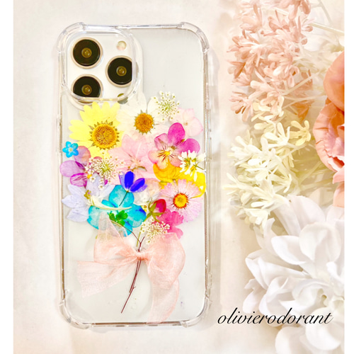 全機種対応】押し花iPhoneアンドロイドスマホケース iPhoneケース