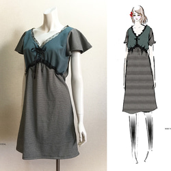 1点もの・デザイン画付き】イタリア製ウール生地ゴブラン織り切り替え  