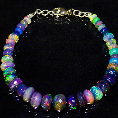 ☆ブラックオパール ファセットカット☆ブレスレット☆35.0ct