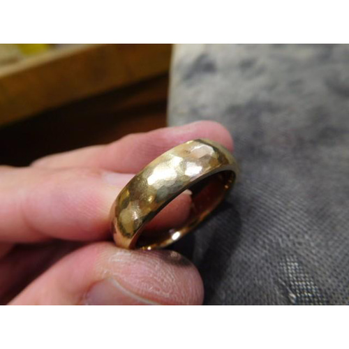 18k ゴールド 結婚指輪 鍛造 手作り 18金 k18 太め 平甲丸 槌目 18k ゴールド 結婚指輪 鍛造 手作り 18金 k18 太め 平甲丸 槌目