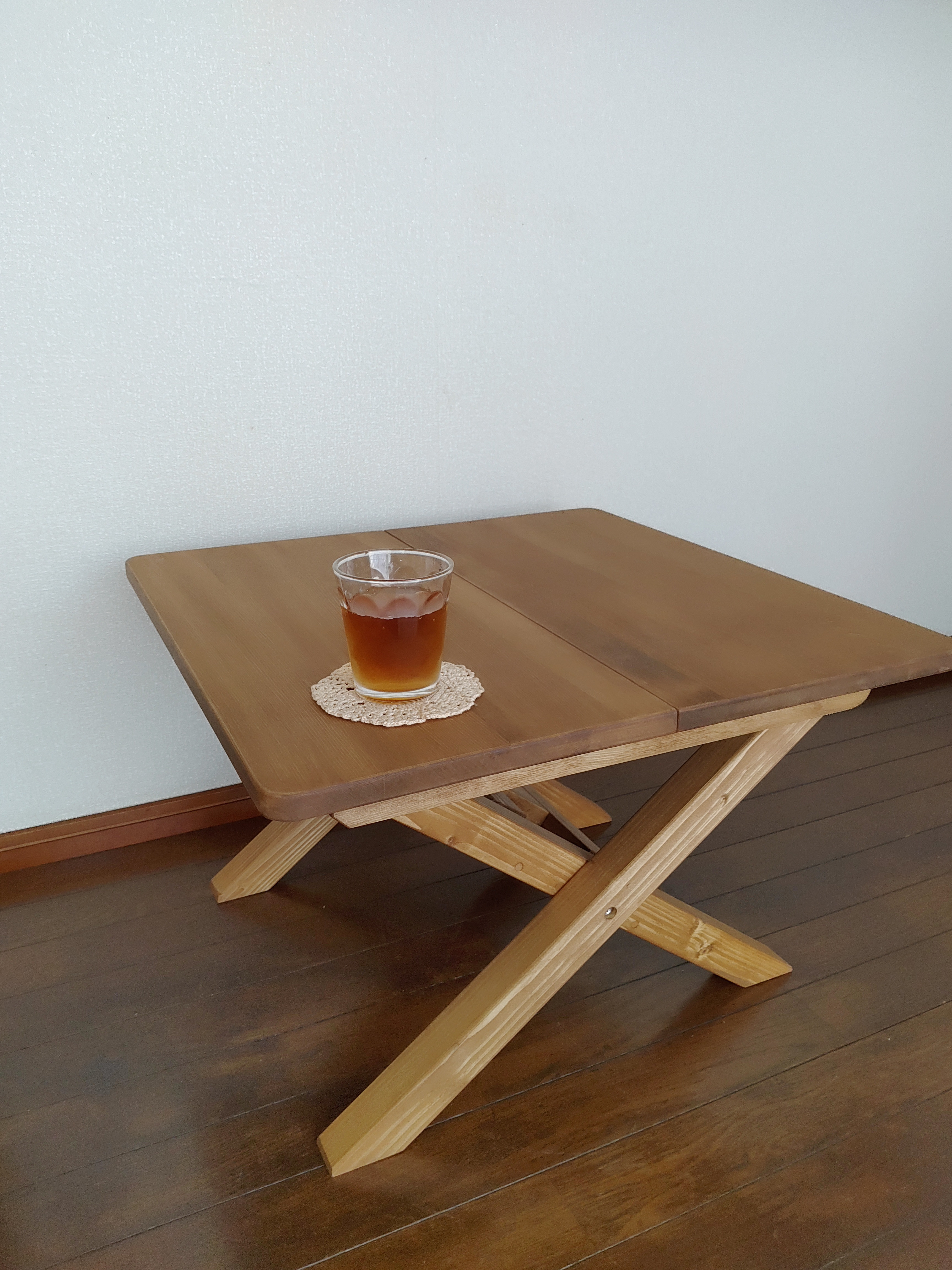 木製ローテーブル【じぶんのつくえ】　※折りたたみ収納可　サイズオーダー可　※受注後作製