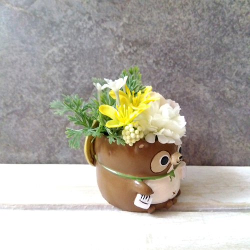 フラワーアレンジ インテリア たぬき アートフラワー Harry Chop 通販