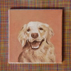 犬の絵「ゴールデンレトリバー 」油彩画 フレーム付き（面版なし） 犬の絵「ゴールデンレトリバー 」油彩画 フレーム付き（面版なし