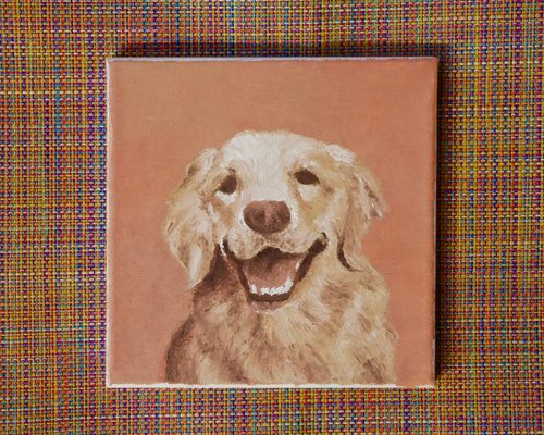 犬の刺繍画　ゴールデンレトリバー　額入り 犬の刺繍画 ゴールデンレトリバー 額入り - メルカリ