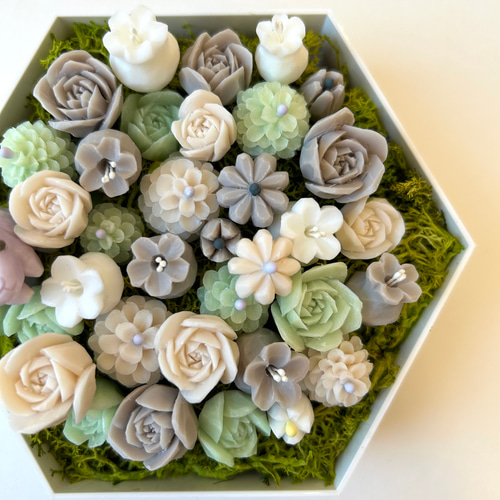 石鹸のお花とうさぎ』ソープカービング アレンジメント BOX