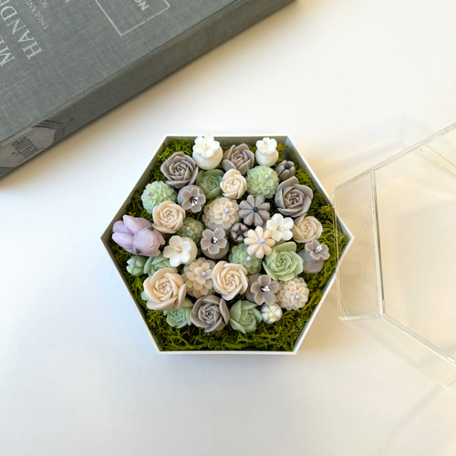 石鹸のお花とうさぎ』ソープカービング アレンジメント BOX