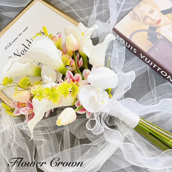 アームブーケ アーティフィシャルフラワーブーケ クラッチブーケ 結婚  