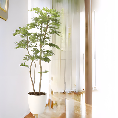 光触媒 人工観葉植物 ウォールグリーン フェイクグリーン ねむの木1.6m