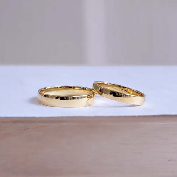 18金 シンプル 結婚指輪】2本セット K18結婚指輪 ゴールド結婚