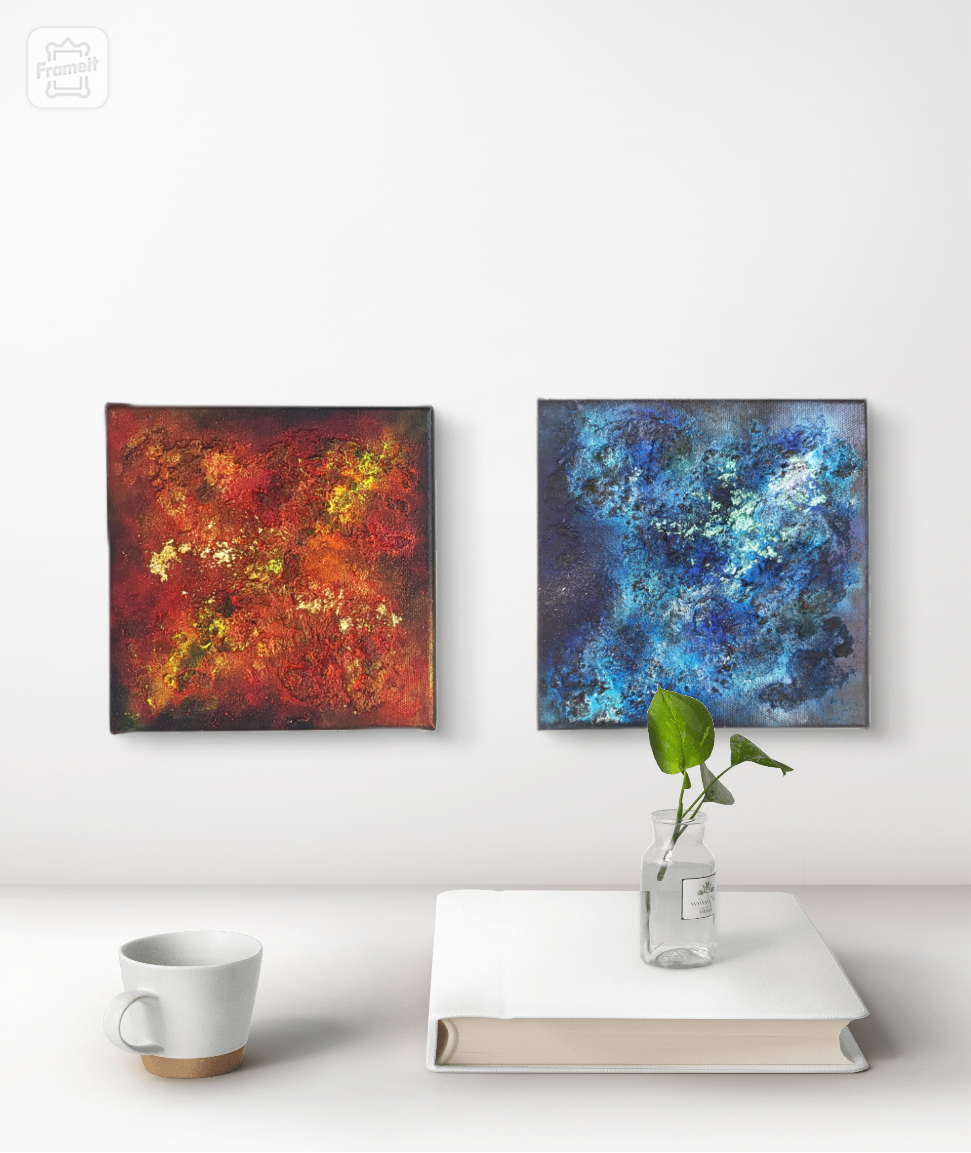 【25％OFF】 遊郭Ⅰ / セット ギフト インテリア テクスチャ 18×18㎝ 抽象画 絵画