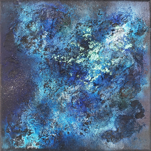 最終値下げ 深海にあるもの / ギフト 【S0】テクスチャ 18×18㎝ 抽象画 絵画+タペストリー