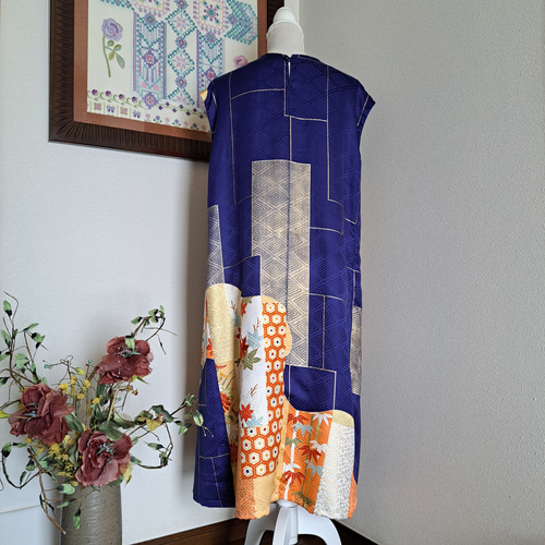 みさき 着物リメイク 膝丈ノースリーブ振袖 みさき様専用 着物リメイク 膝丈ノースリーブ振袖 - メルカリ