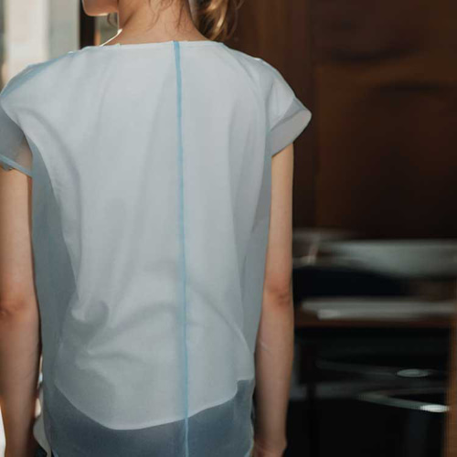 anukeレイヤードリブトップス　アイスブルー ànuke - Layered Rib Tops / レイヤードリブトップス (アイス