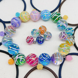 レジンヘアゴム　グリーン　バイカラー　ナチュラル　夏　ホワイト　パール レジンヘアゴム グリーン バイカラー ナチュラル 夏 ホワイト パール