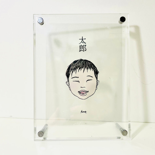 切り絵 シンプルオーダーメイド/名前入り肖像画/こども 動物 宝物 手形