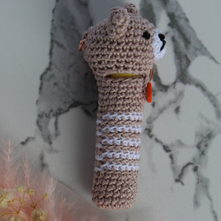 【送料無料】ピーチベージュくまちゃん　リップケース バックチャーム 2枚目の画像