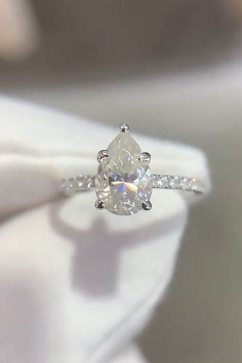 受注製作　6×9mm　1.5ct モアサナイト　フルエタニティリング　ディティールリング　ゴールド　k18ジュエリー