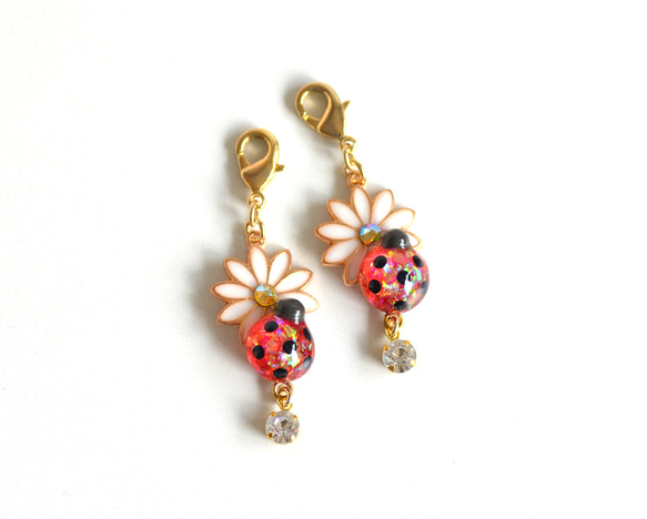 ☆てんとう虫チャーム(キラキラ) 2枚目の画像