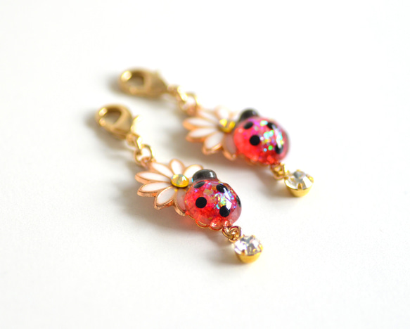 ☆てんとう虫チャーム(キラキラ) 3枚目の画像