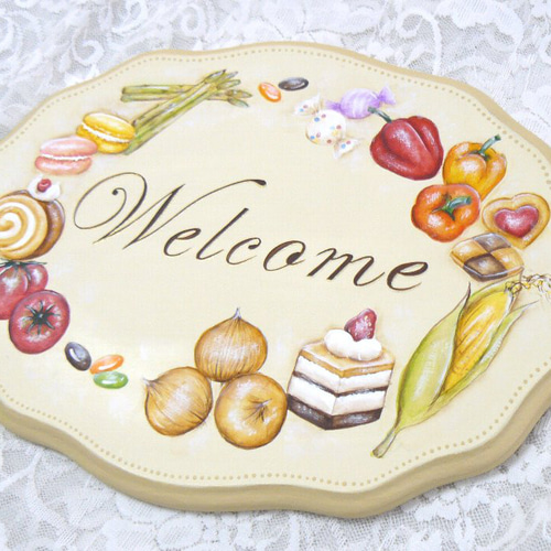 トールペイント❤ベジ＆のスイーツのウェルカムプレート 表札・ネーム
