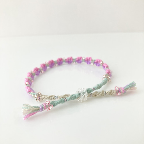 受注製作】ゆめいろのお花＊ピンク×パープル＊ちいさなお花
