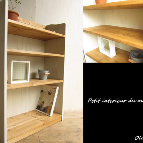 サイズ、デザインオーダー可！○4段ローラック○無垢材シャビー