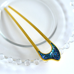 ☆螺鈿細工風レジンかんざし 8枚目の画像