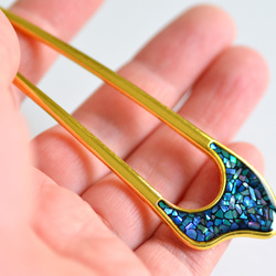 ☆螺鈿細工風レジンかんざし 5枚目の画像