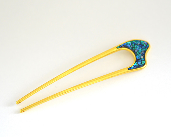 ☆螺鈿細工風レジンかんざし 6枚目の画像