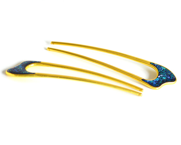 ☆螺鈿細工風レジンかんざし 12枚目の画像