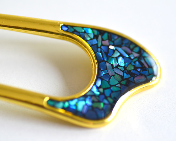 ☆螺鈿細工風レジンかんざし 10枚目の画像