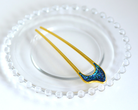 ☆螺鈿細工風レジンかんざし 7枚目の画像