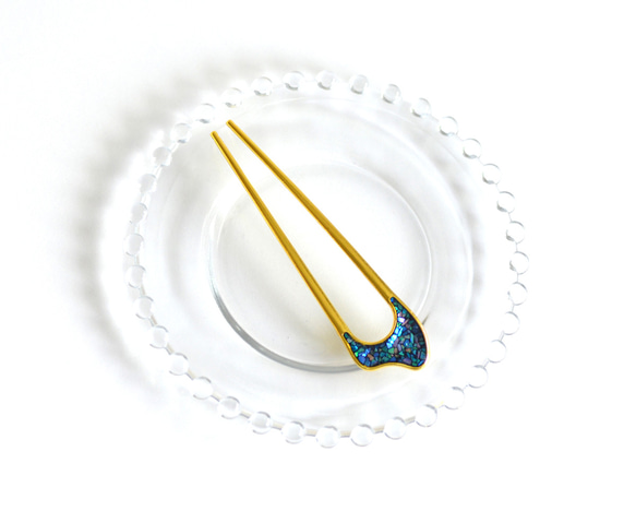 ☆螺鈿細工風レジンかんざし 11枚目の画像