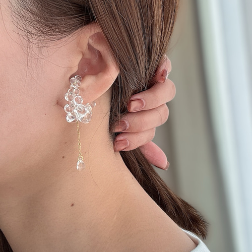 うるつや 雫 ドロップ イヤーカフ サージカルステンレス シンプル 上品