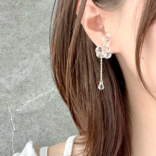 うるつや 雫 ドロップ イヤーカフ サージカルステンレス シンプル 上品