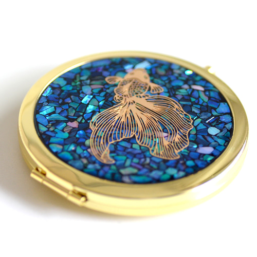 螺鈿細工風レジン／コンパクトミラー#02 手鏡 ma-mo 通販 17929553