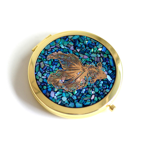 螺鈿細工風レジン／コンパクトミラー#02 手鏡 ma-mo 通販 17929553