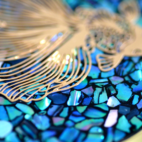 螺鈿細工風レジン／コンパクトミラー#02 手鏡 ma-mo 通販 17929553