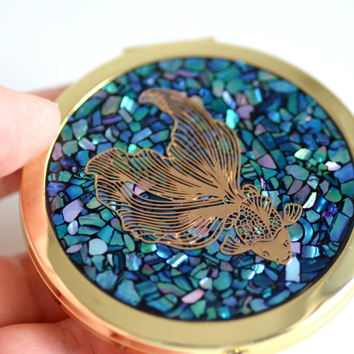 螺鈿細工風レジン／コンパクトミラー#02 手鏡 ma-mo 通販 17929553