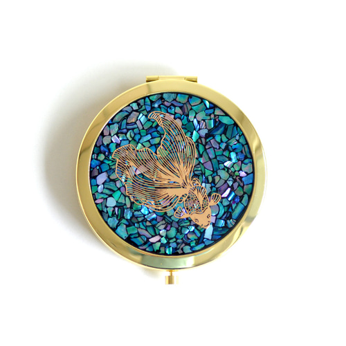 螺鈿細工風レジン／コンパクトミラー#02 手鏡 ma-mo 通販 17929553
