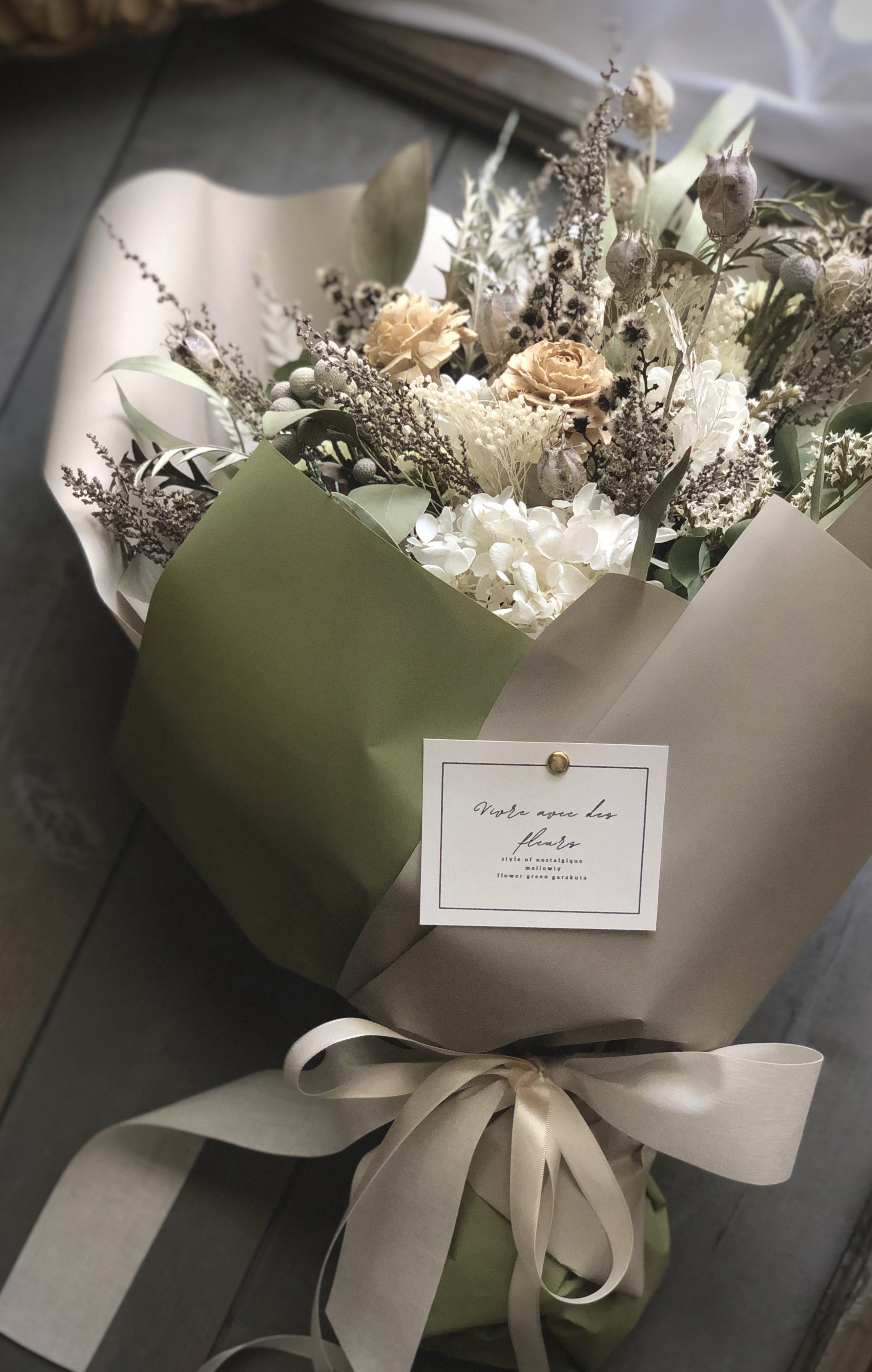 名入れカード付 両親贈呈オーダーメイド花束２個set