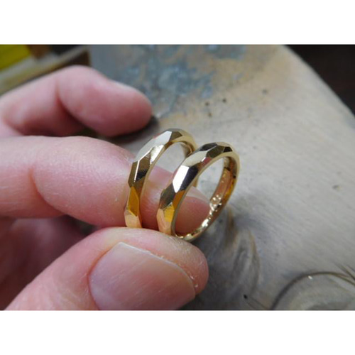 k18 和彫り　ゴールドリング 昭和レトロ 和彫り リング 百合 リリー K18 〜日本の匠の技光る