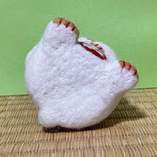 招き猫(大入)(中)(置物)#2(羊毛フェルトと綿) 羊毛フェルト 工房