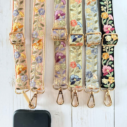 印度刺繡絲帶智慧型手機肩帶、肩帶，5 種顏色 第2張的照片